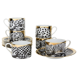 Fornasetti - Tazze Tè - High Fidelity - Set da 6 oro