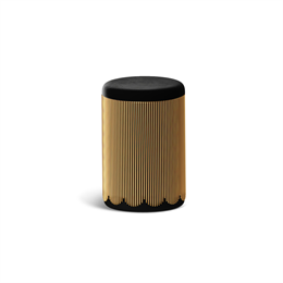 Scarlet Splendour Strings Pouffe Gold Black